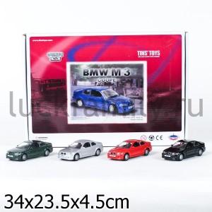 МАШИНА M3 BMW COUP МЕТАЛЛ. ИНЕРЦ. ОТКРЫВ. ДВЕРИ, В АССОРТ. В ДИСПЛЕЕ 11СМ УП-12ШТ в кор.2*6уп ― Luckfamily.ru