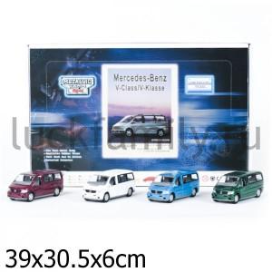 МАШИНА MERCEDES BENZ V-CLASS МЕТАЛЛ. ИНЕРЦ. ОТКРЫВ. ДВЕРИ В ДИСПЛЕЕ 11СМ УП-12ШТ в кор.2*6уп ― Luckfamily.ru