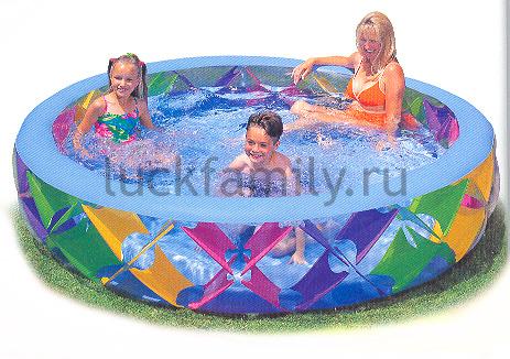 БАССЕЙН НАДУВ. КРУГ 229*56СМ ПРОЗРАЧНЫЙ С ЦВ. ВСТАВКАМИ ОТ 6ЛЕТ В КОР. (БОИТСЯ ХОЛОДА) в кор.2шт ― Luckfamily.ru