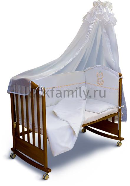 Постельное белье Сонный Гномик Киска, белый