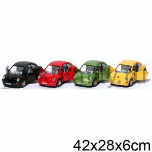 МАШИНА VOLKSWAGEN NEW BEETLE МЕТАЛЛ 1:32 ИНЕРЦ. ОТКРЫВ. ДВЕРИ В ДИСПЛЕЕ 13СМ УП-12ШТ в кор.2*6уп ― Luckfamily.ru