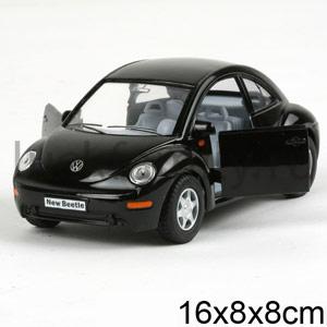 МАШИНА VOLKSWAGEN NEW BEETLE МЕТАЛЛ ИНЕРЦ ОТКРЫВ. ДВЕРИ, ЦВЕТ В АССОРТ 1:32 В КОР. 13СМ в кор.4*24шт ― Luckfamily.ru