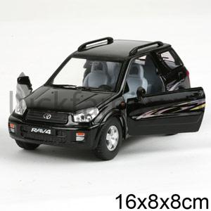 МАШИНА TOYOTA RAV4 МЕТАЛЛ ИНЕРЦ. ОТКРЫВ. ДВЕРИ, ЦВЕТ В АССОРТ. 1:32 В КОР. 13СМ в кор.4*24шт ― Luckfamily.ru