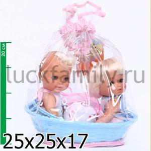 НАБОР ИЗ 2-Х КУКОЛ "КАРАПУЗ" (КУКЛА+ПУПС) С АКСЕСС., В АССОРТ. В КОРЗИНКЕ В СУМКЕ 22СМ в кор.2*12наб ― Luckfamily.ru