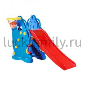 Edu-Play Горка Щенок  длина 171,высота 111,скат.142см, арт.315WJ  ― Luckfamily.ru