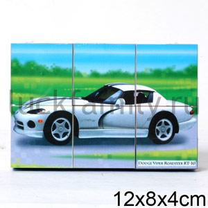 КУБИКИ  В КАРТИНКАХ 20 МОДЕЛИ СПОРТИВНЫХ АВТОМОБИЛЕЙ 6ШТ в полиэт.уп.32шт ― Luckfamily.ru