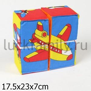 НАБОР ИЗ 4 КУБИКОВ "СОБЕРИ КАРТИНКУ" (ТРАНСПОРТ) в кор.56наб ― Luckfamily.ru