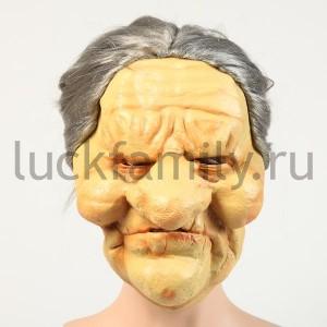 МАСКА КАРНАВАЛЬНАЯ ЗЛОБНЫЙ СТАРИК, С ВОЛОСАМИ, ЛАТЕКС С ХЕДЕРОМ в кор.24шт ― Luckfamily.ru