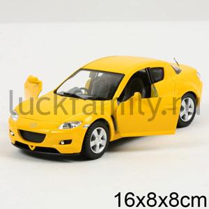 МАШИНА MAZDA RX-8 МЕТАЛЛ ИНЕРЦ. ОТКРЫВ. ДВЕРИ, ЦВЕТ В АССОРТ. 1:36 В КОР. 13СМ в кор.4*24шт ― Luckfamily.ru