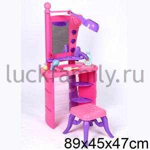 ИГРОВОЙ НАБОР "WINNER" ТРЮМО САЛОН КРАСОТЫ НА БАТ. СВЕТ+ЗВУК, СТУЛ, АКСЕСС. В КОР. 89*46СМ в кор.3шт ― Luckfamily.ru