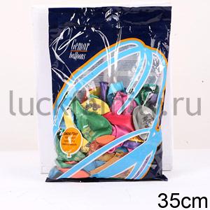 ШАРИК НАДУВНОЙ 10" МЕТАЛЛИК С РИС. АССОРТИ УП-100ШТ ― Luckfamily.ru