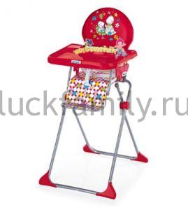 БРЕВИ, Стульчик для кормления "Юниор", красн с рис. клетка, Италия	 ― Luckfamily.ru
