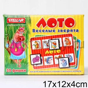 ЛОТО ВЕСЕЛЫЕ ЗВЕРЯТА в полиэт.уп.16шт ― Luckfamily.ru