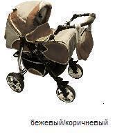Коляска  BESTOO трансформер FLOKS (поворотные колеса) имитация.