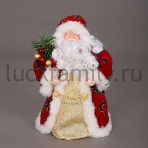 ДЕД МОРОЗ С МЕШКОМ, В ДЛИННОЙ ШУБЕ 20СМ В РУСС. КОР в кор.48шт ― Luckfamily.ru