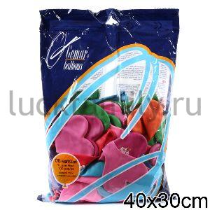 ШАРИК НАДУВНОЙ 10" СЕРДЦЕ С РИС. ШЕЛК. "С ЛЮБОВЬЮ" УП-100ШТ ― Luckfamily.ru