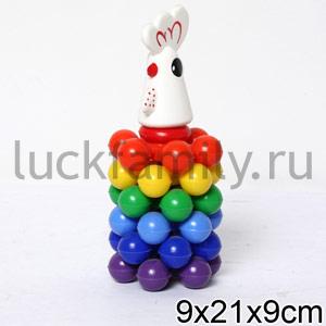 ПЕТУШОК МИНИ-ПИРАМИДА С ШАРИКАМИ В СЕТКЕ в уп.28шт ― Luckfamily.ru